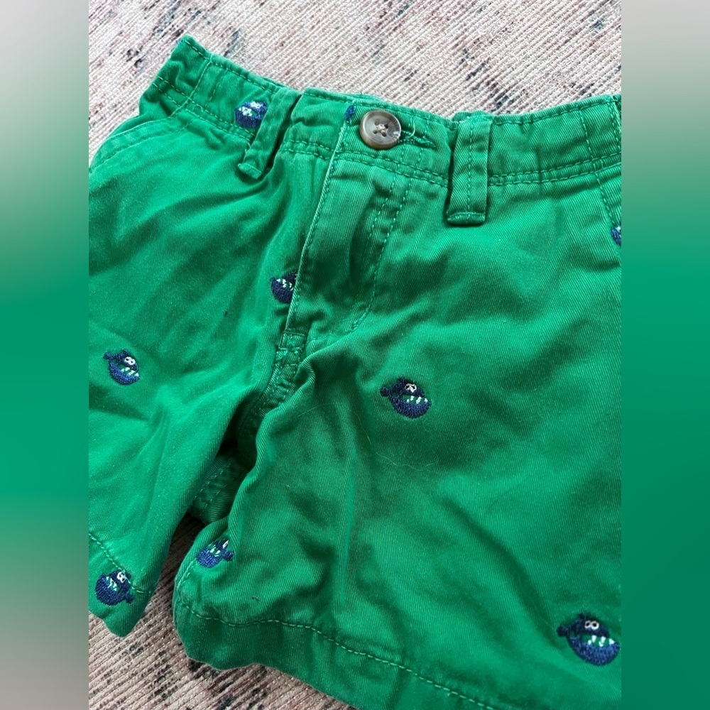 Place Green Shorts with Blue Accents 12-18 months - Picture 2 of 4